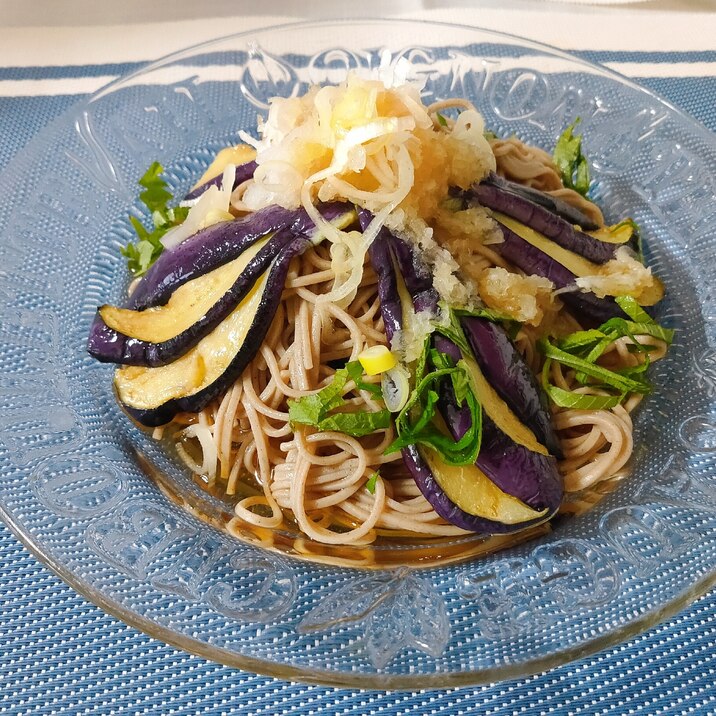 揚げナスのさっぱり蕎麦